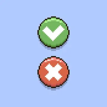 Round cartoon red cancel button and green accept button Illustrazione stock