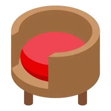 Round cat bed with red cushion for comfortable sleeping Illustrazione stock