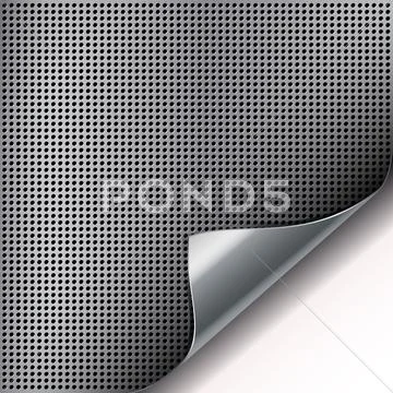 Round cell metal background with curved corner. Stock Illustration