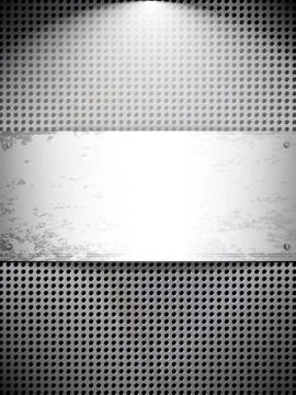 Round cell metal background. vector card. Stock Illustration