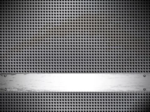 Round cell metal background. vector card. Stock Illustration