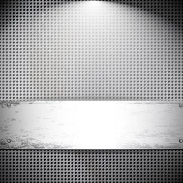 Round cell metal background. vector card. Stock Illustration