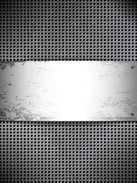 Round cell metal background. vector card. Stock Illustration