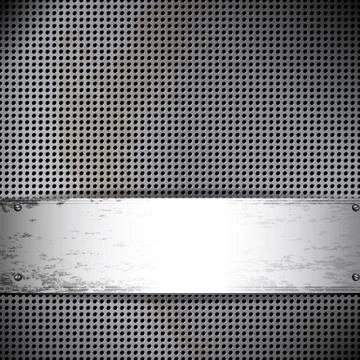 Round cell metal background. vector card. Stock Illustration