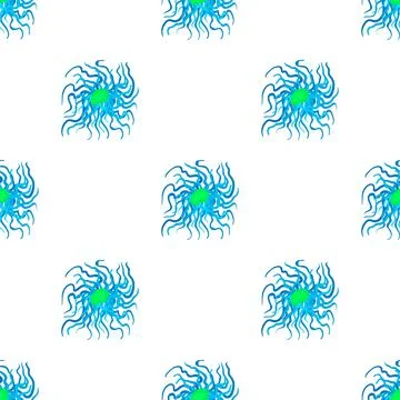 Round cell virus pattern seamless vector Illustrazione stock