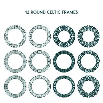Round Celtic Frames 库存插图