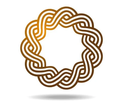 Round Celtic or Greek pattern woven from three lines. Tattoo Stock Illustration