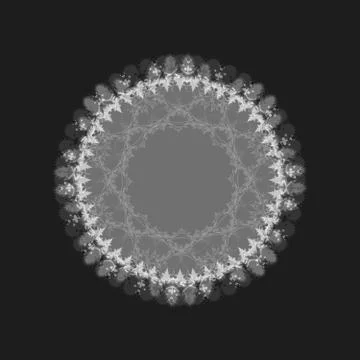 Round centralized gray white decorative lace pattern Stock Illustration