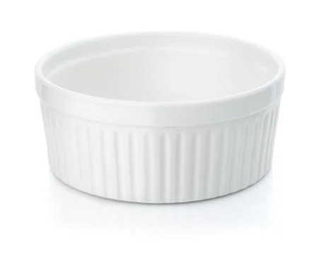 Round ceramic baking dish Stock Photos