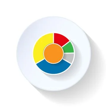 Round chart flat icons Stock Illustration
