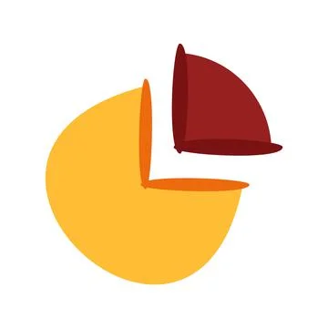Round chart icon in cartoon flat style Stock Illustration