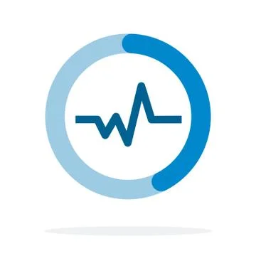 Round chart, mobile application diagram Fitness trackers vector icon flat Stock Illustration