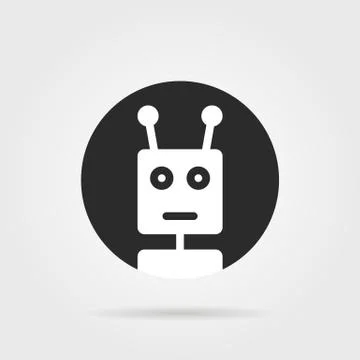 Round chatbot icon with shadow Stock Illustration