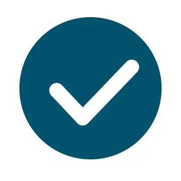 Round check box silhouette icon. Vector. Stock Illustration