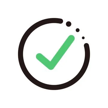 Round check mark icon. Vector. Stock Illustration
