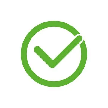 Round check mark symbol. Certification or permission. Vector. Illustrazione stock
