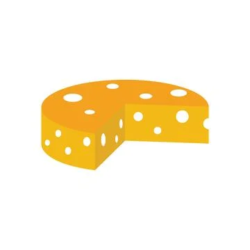 Round cheese icon vector Stock Illustration