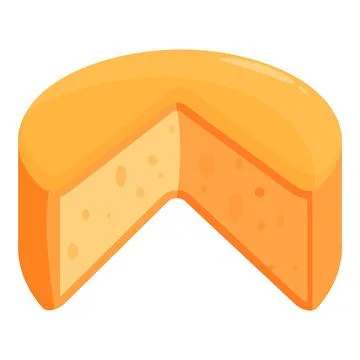 Round cheese wheel with missing slice showing texture and holes Stock Illustration