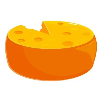 Round cheese wheel with missing slice showing delicious texture Stockillustratie