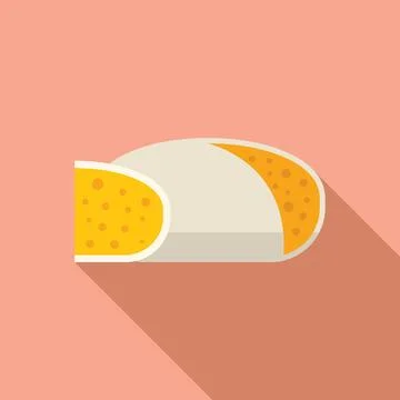 Round cheese wheel with a slice being cut off with a cheese knife Stock Illustration