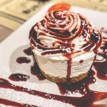 Round cheesecake Stock Photos