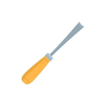 Round chisel icon flat isolated vector Stock Illustration