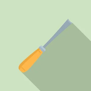 Round chisel icon, flat style Stock Illustration