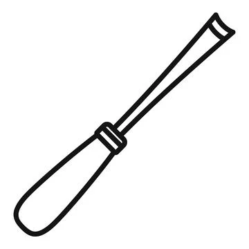 Round chisel icon, outline style Stock Illustration