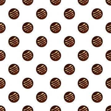 Round chocolate biscuit pattern seamless vector Stock Illustration