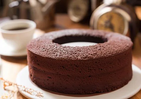 Round chocolate cake Stock Photos