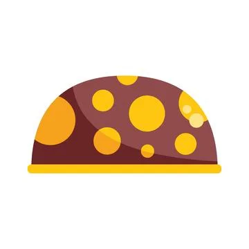 Round chocolate candy box with yellow polka dots isolated on white background Stock Illustration