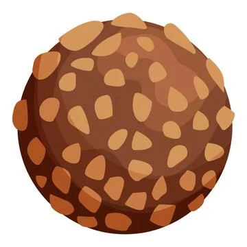 Round chocolate candy covered with nuts showing delicious texture Illustrazione stock