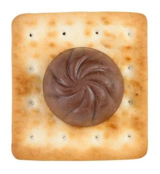Round chocolate candy with crackers Stock Photos