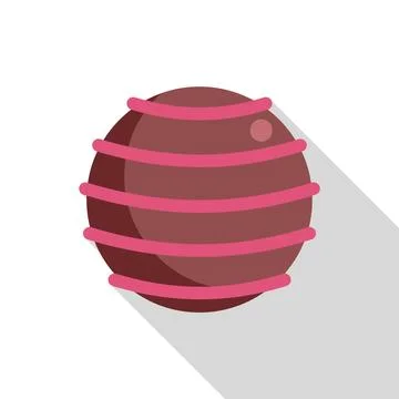 Round chocolate candy with pink stripes decoration representing sweet treat Stock Illustration