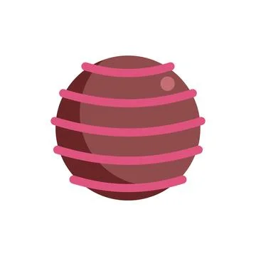 Round chocolate candy with pink stripes representing delicious treat Stock Illustration