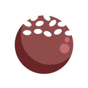 Round chocolate candy with sprinkles on white background Stock Illustration