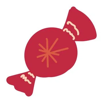 Round Chocolate Candy Wrapped In Red Wrapper Stock Illustration