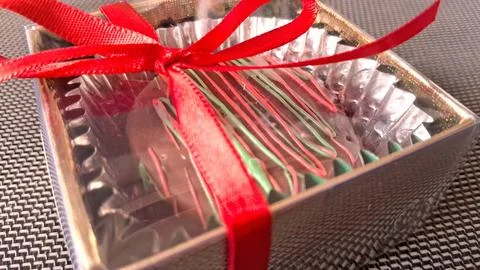 Round chocolate cookie decorated with red and green icing drizzle Stock Photos