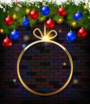 Round Christmas design Stock Illustration