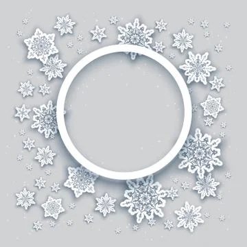 Round Christmas frame Stock Illustration