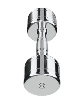 Round Chrome Dumbbell with number 8, weightlifting gym equipment top view Stock Illustration