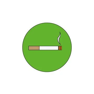 Round cigarette icon and shadow. Vector. Stock Illustration