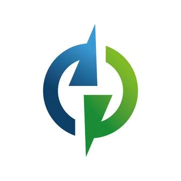 Round circle arrow colored logo vector design Ilustración de archivo