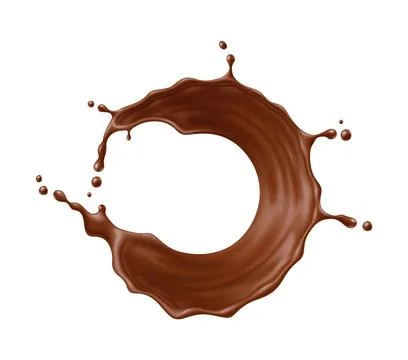 Round circle chocolate drink wave 3d splash Stock Illustration