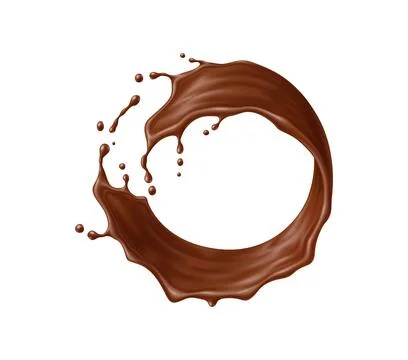 Round circle chocolate drink wave splash in motion Stock Illustration