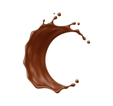 Round circle chocolate drink wave splash curve Stock Illustration