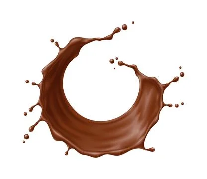 Round circle chocolate drink wave splash in motion Stock Illustration
