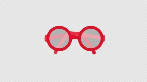 Round circle kid Sunglasses concept icon animation with alpha channel Stock Footage 277178786