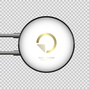 Round circle light box on transparency background, circle shape light box s.. Stock Illustration