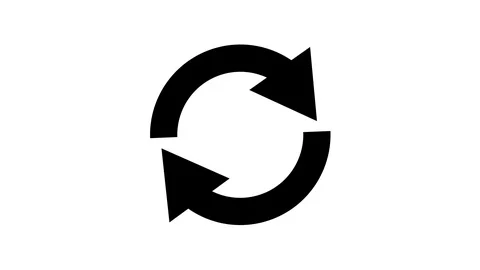 Round circle or ring arrows rotating wait information for loading page animation Stock Footage 117348890